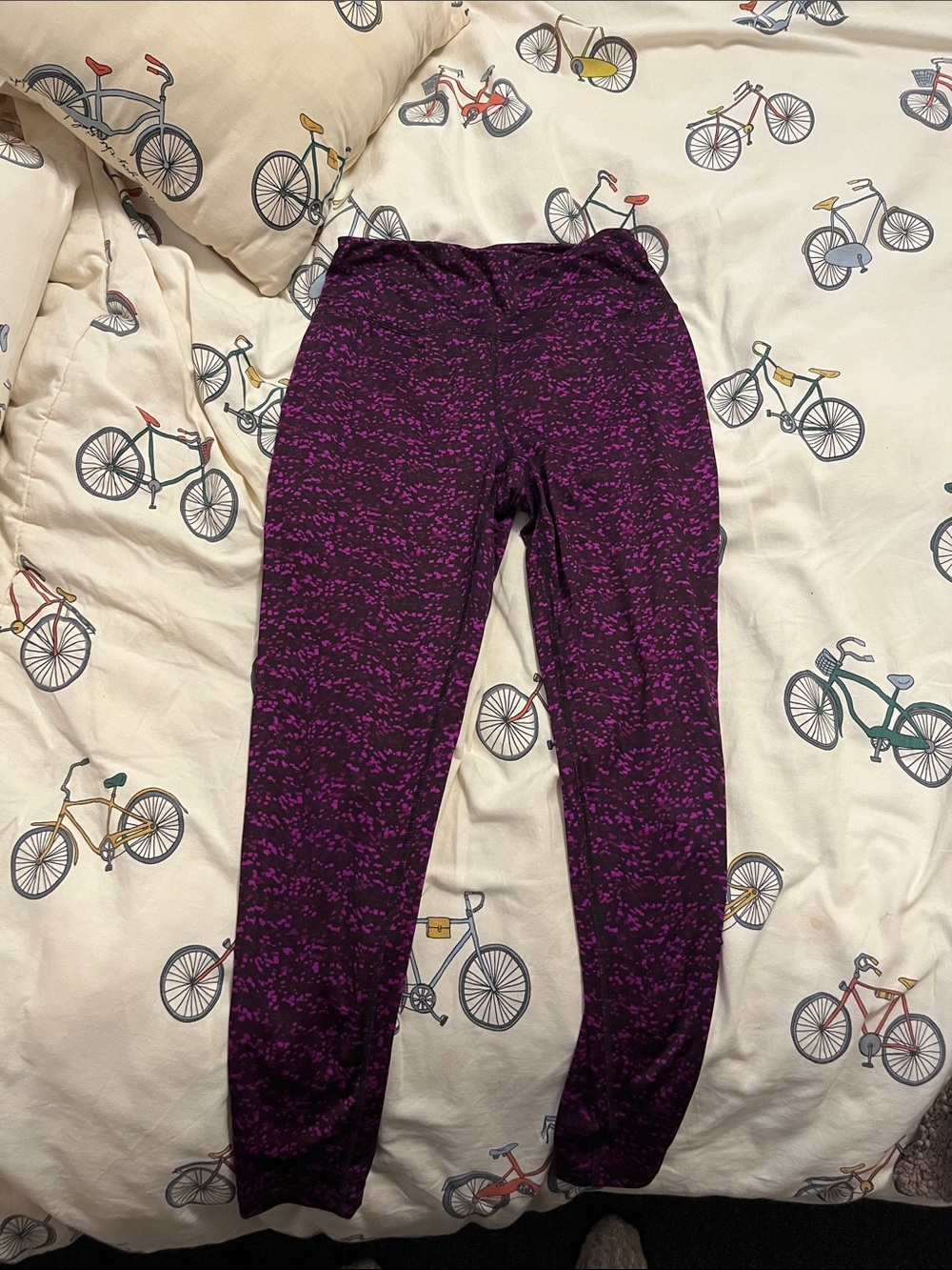 7/$20 Athletic Works Purple and Black Marled Active Leggings 7/$20